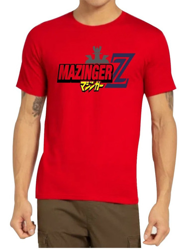 Playera Mazinger Z Dtf Color Rojo Y Negro