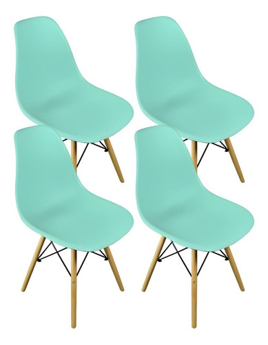 Pack 4 Sillas Comedor Modelo Eames Color Menta