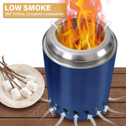 Hoguera De Mesa Portátil Sin Humo Para Exteriores Azul