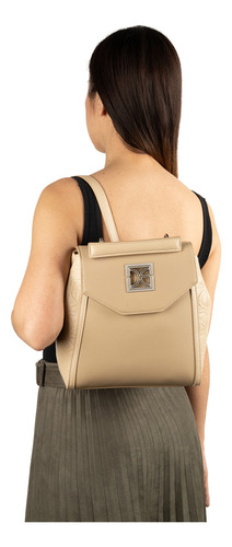 Bolsa Backpack Cloe Rucelia Mediano Color Beige