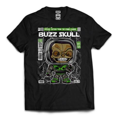 Playera Casual Cultura Pop Moda Fan Art Buzz Lightyear Skull