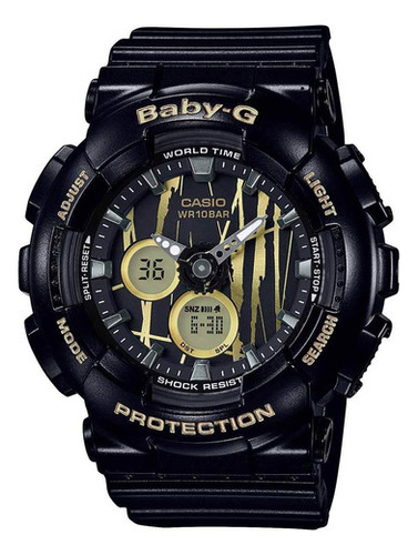 Reloj Mujer Casio Baby G Ba-120sp-1a Ag Of Local Belgrano Color De La Malla Negro Color Del Bisel Negro Color Del Fondo Negro