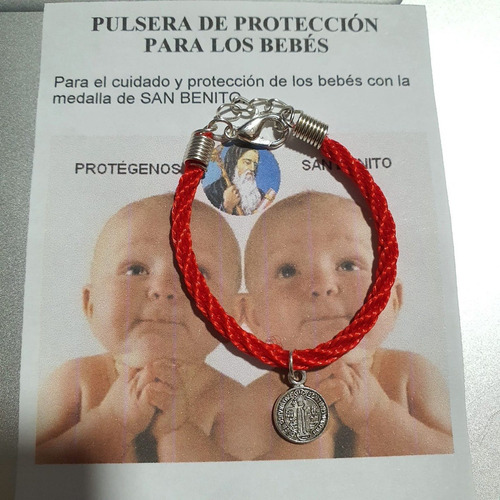 Imagen 2 de 3 de Pack 50 Pulseras San Benito Bebe, Protección, Hecha A Mano.