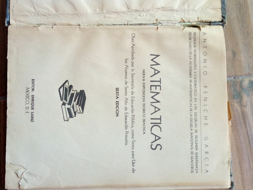 Libro De Matemáticas Para Sexto Año De Primaria (Usado)