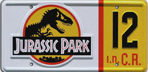 Placa De Matrícula Jurassic Park 