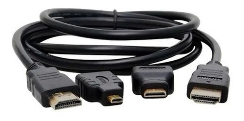 Cable Hdtv 3 En 1, Con Adaptadores Mini Hd Y Micro Hd