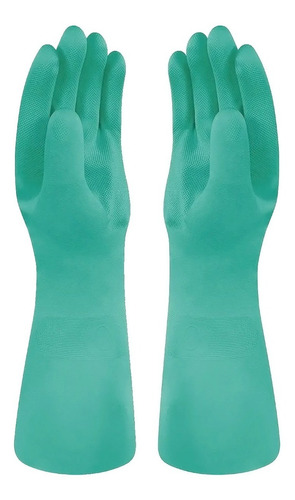 Guante Nitrilo Reutilizable Acrilico Verde Pvc Quimico T9