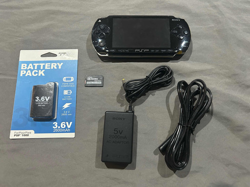 Psp Fat Modelo 1000 Piano Black Y 64gb Llena De Juegos