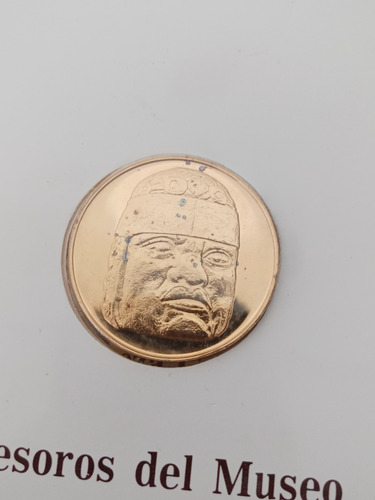 Medalla Plata 925 Cabeza Colosal Olmeca Museo Antropología (Usado)