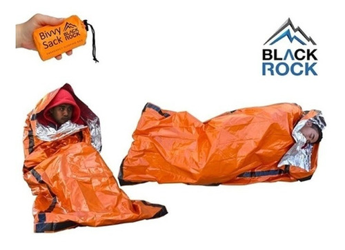 Imagen 4 de 7 de Saco Vivac Supervivencia Black Rock Emergencia Bolsa Dormir