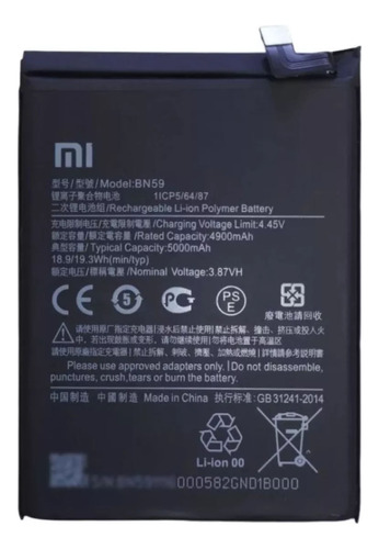 Batería Compatible Para Xiaomi Redmi Note 10 Pro Bn59