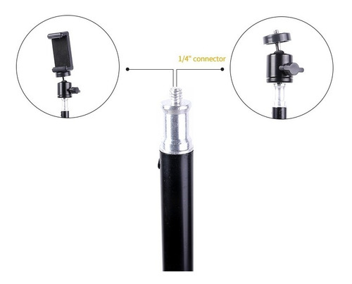Imagen 3 de 6 de Tripie Metalico Grande 110 Cms Celular - Cámaras - 3 Niveles