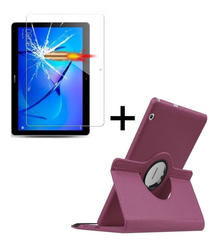 Funda Giratoria + Mica Vidrio 9h Para Huawei Mediapad T3 10