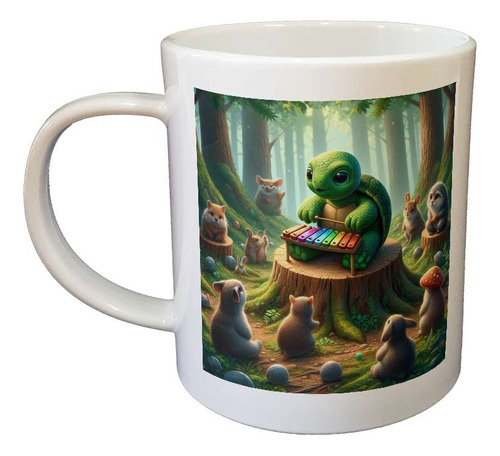 Taza Plastico Tortuga Tocando El Xilófono Musica M3