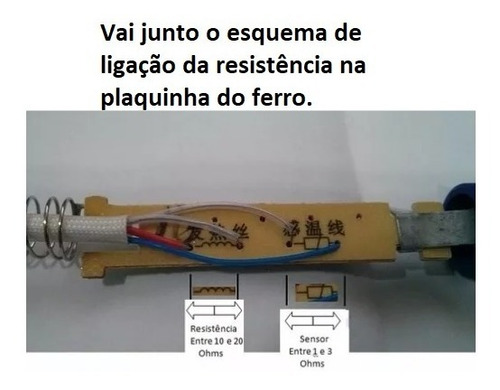 Imagem 2 de 6 de Resistência Cerâmica Para Ferro De Solda 936 Universal A1322