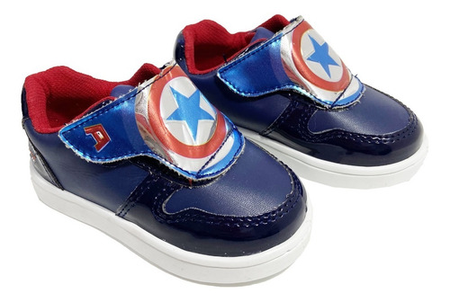 Imagen 1 de 4 de Tenis Para Niño Cápitan América Avengers Bubble Gummers