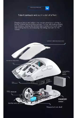 Attack Shark X11 Ratón Inalámbrico Para Juegos Con Base Rgb