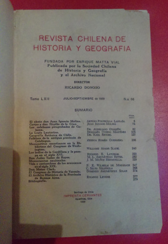 Revista Chilena De Historia Y Geografía N.º 66 Lxii