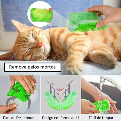 Escova De Parede Para Gatos Com Catnip Coçador Roçador Pente