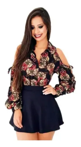 Saia preta curta best sale rodada