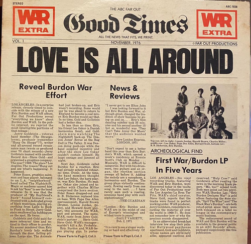 Disco Lp - Eric Burdon & War / Love Is All Around. Album