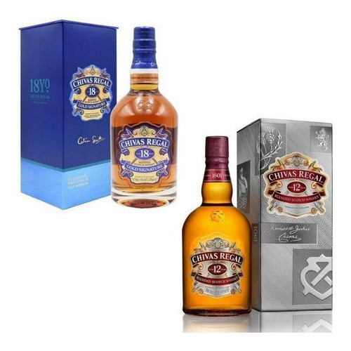 Whisky Chivas Regal 12 Anos 1l + Chivas Gold 18 Anos 750ml