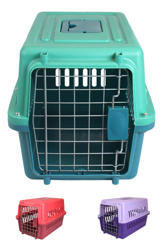 Transportadora Para Mascotas Chica 48x32x30cm Fancy Pets Color Aqua Aqua