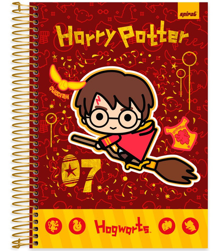 Caderno Universitário Capa Dura 10x1 160 Folhas Harry Potter