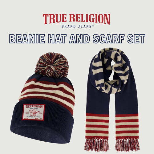 True Religion Conjunto De Gorro Y Bufanda Para Mujer, Gorro
