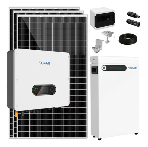 Kit Solar Red Hibrido Monofasico 5kw 48v Paneles Bifaciales