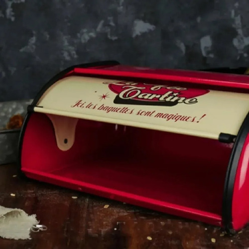 Imagen 5 de 5 de Panera Metálica Porta Pan Caja De Pan Vintage Guarda Pan