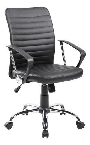 Cadeira Fox Office C161w De Escritorio Presidente Giratoria Cor Preto Material do estofamento Couro sintético