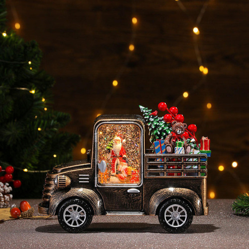 Nuevo Adorno Navideño For Coche, Farol Brillante, Papá Noel