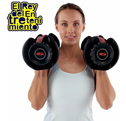 Set 2 Mancuernas Automáticas C/ 48kg Discos + Soporte El Rey