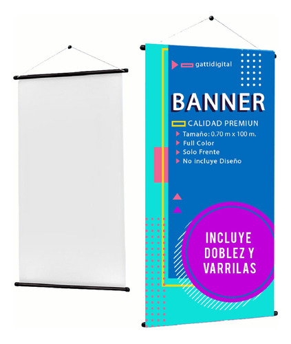 Banners Publicitarios - Doblez Y Varillas (70x100cm)