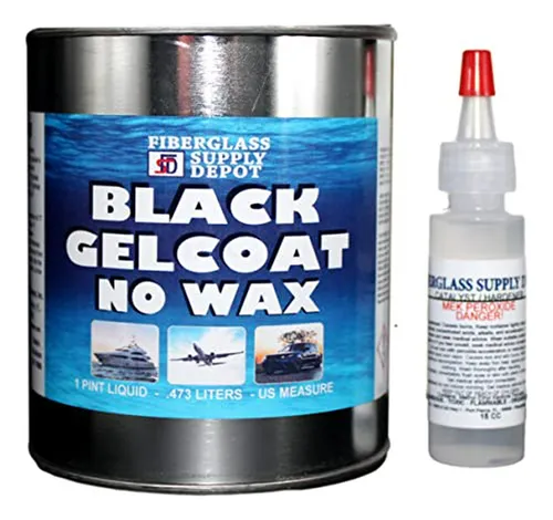 Gelcoat Negro Sin Cera Pintura Con Catalizador 15cc - Fiberg