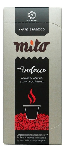 Caja 10 Capsulas Cafe Audacce Mito Para Nespresso Capsuland