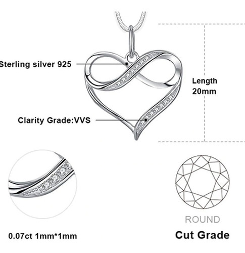 Dije Para Mujer + Cadena Amor En Plata 925 Sellada