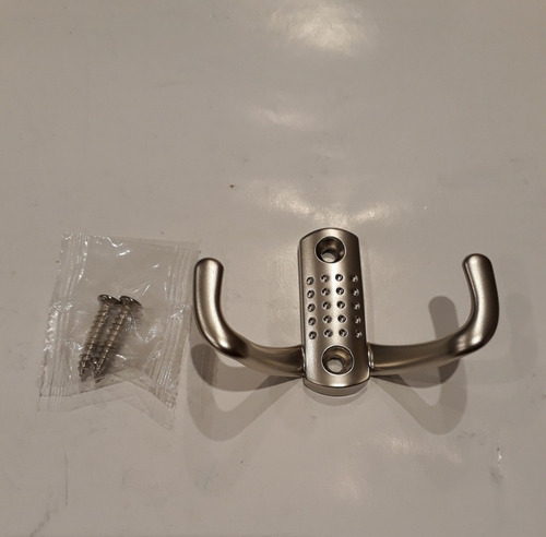 Perchero Percha 2 Ganchos Zamac Satinada Moderna