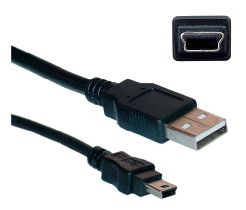 Cable Usb / Mini Usb Kolke 1.8m Ps3 Gps Color Negro