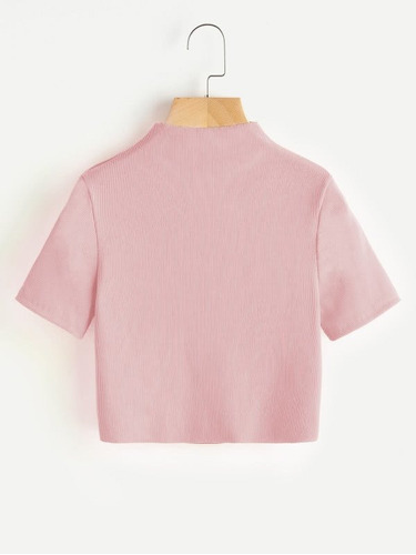 Polera Crop Top Rosa Palo