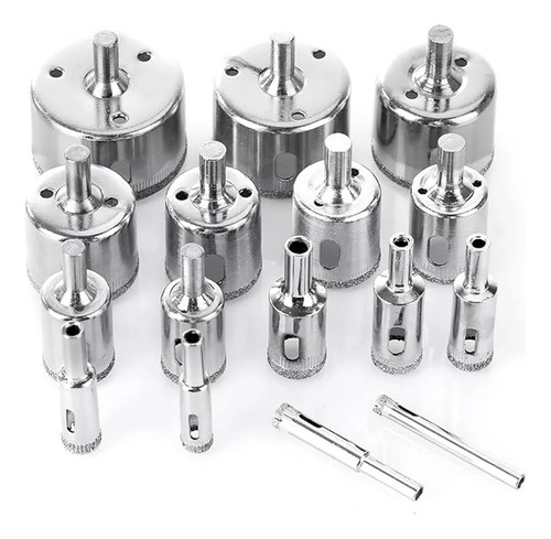 Set 16 Brocas Copa Para Cerámica Mármol Vidrio Piedra 6-50mm