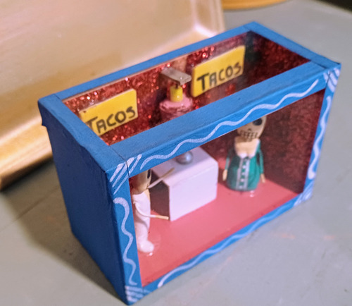 Mini Ofrenda Para Altar Del Día De Muertos Hecha A Mano Azul