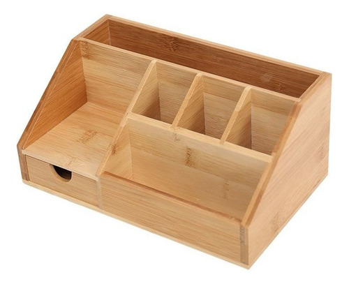 Caja De Almacenamiento De Madera De Bambú Para Escritorio, H