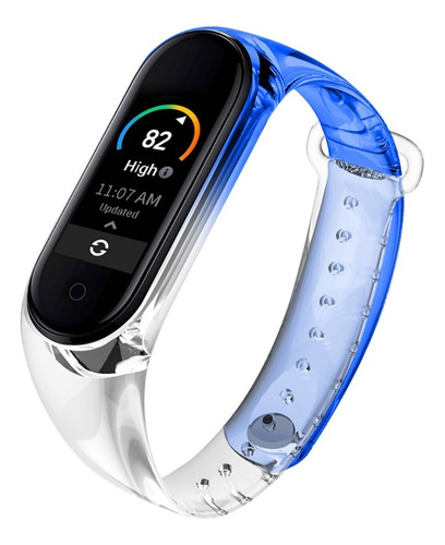 Malla Pulsera Silicona Transparente Bi Color Mi Band 5 Y 6