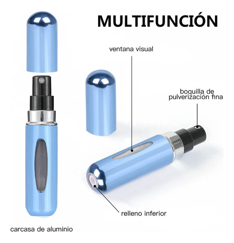 Imagen 2 de 5 de Mini Perfumero Recargable Portatil 5ml Atomizador Spray