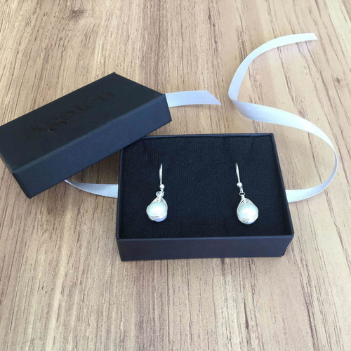 Imagen 7 de 10 de Aretes De Plata 925 Perla Natural Cultivada Agálea Joyería