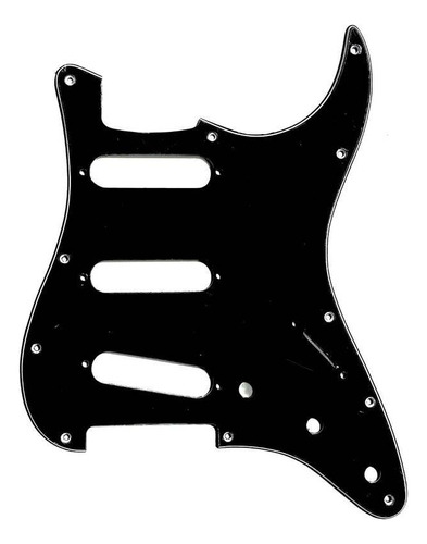 Escudo All Parts Para Stratocaster Preto Desenho Liso