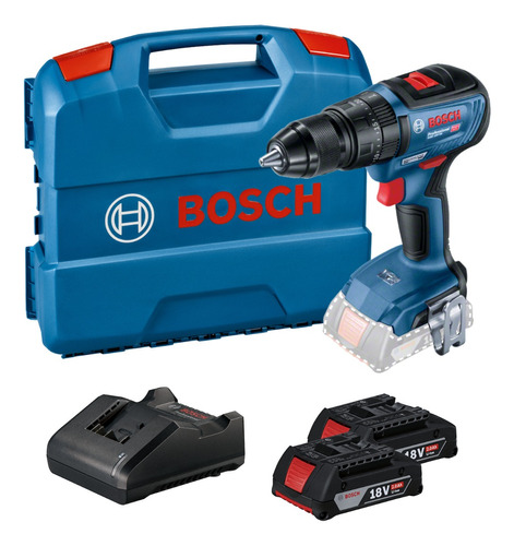 Parafusadeira E Furadeira De Impacto ½  Gsb 18v-50 18v + 2 Baterias 2,0ah + Carregador Rápido Bivolt Bosch Com Maleta