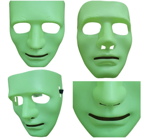 Máscara Plástica Rígida Neutra Fluorescente - Jabbawockeez-